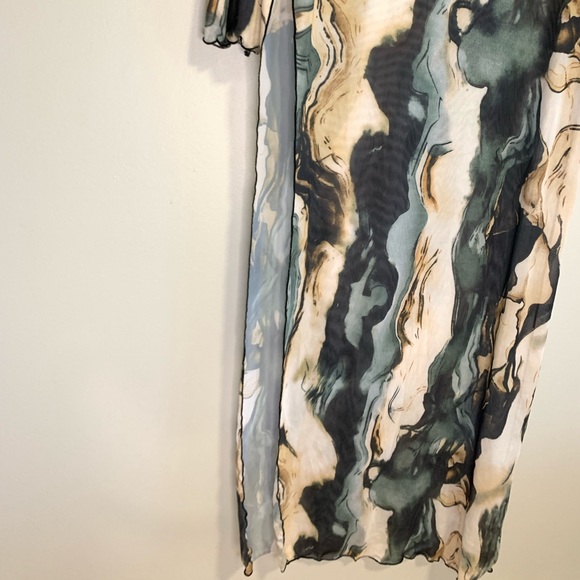 Marble Print Split Side Cover Up #142 - Picture 5 of 9